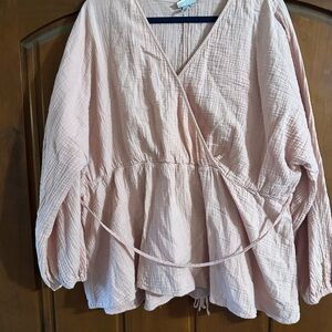 Women's Pink Wrap Top